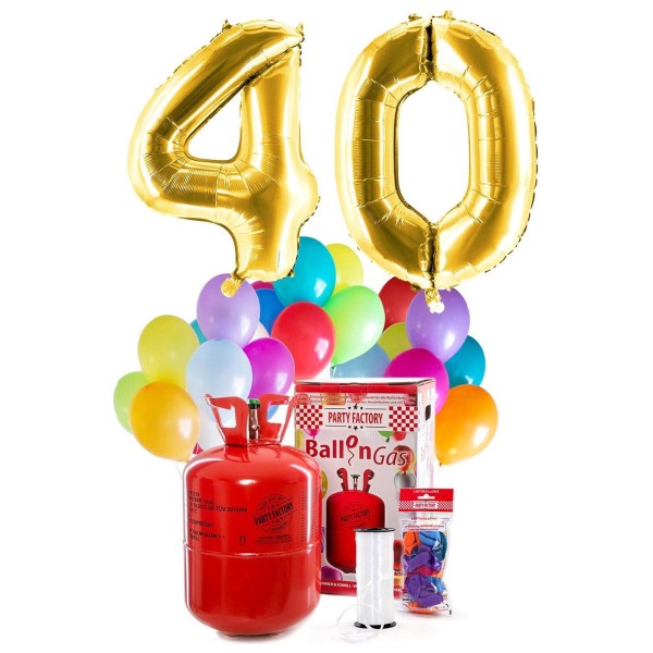 Helium Geburtstags-Komplettset "Goldene 40"