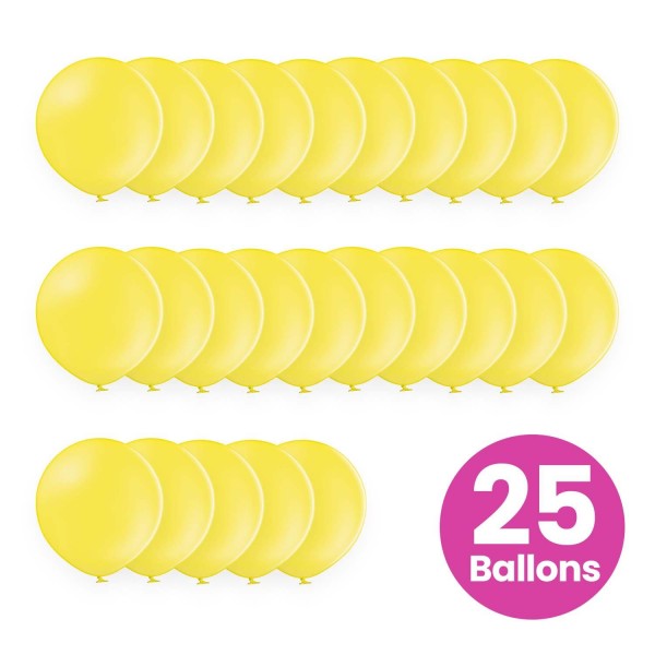 25er Set gelbe Luftballons, 25cm