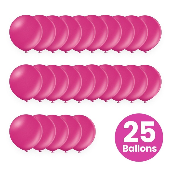 25er Set pinke Luftballons, 25cm