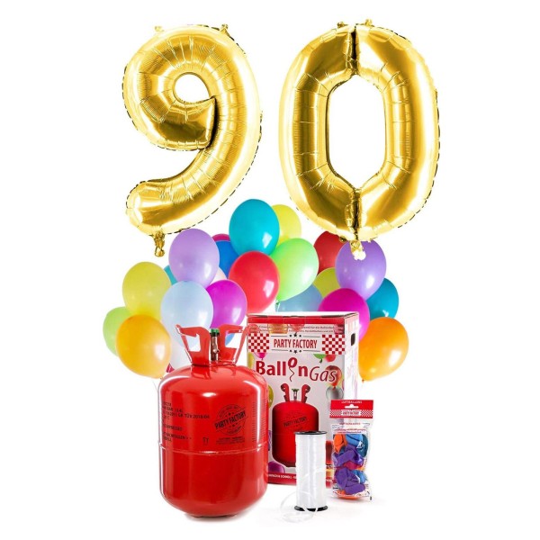 Helium Geburtstags-Komplettset "Goldene 90"