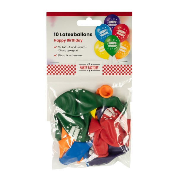Latexballons 10er Pack Happy Birthday Adult