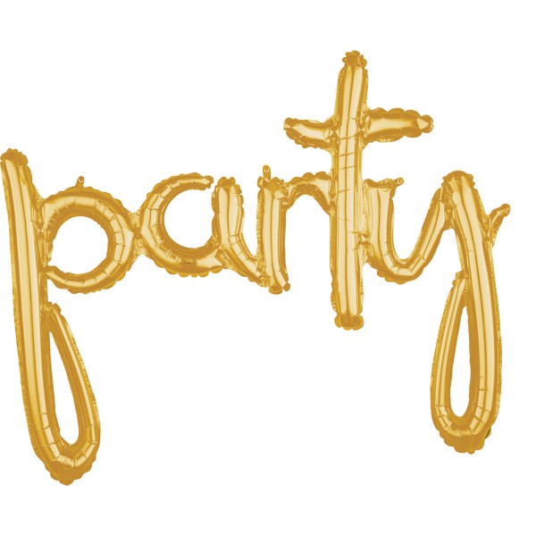 "party" Schriftzug Ballon, gold