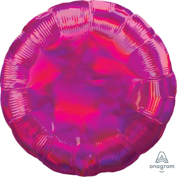 Holografischer Folienballon rund, pink ø45cm