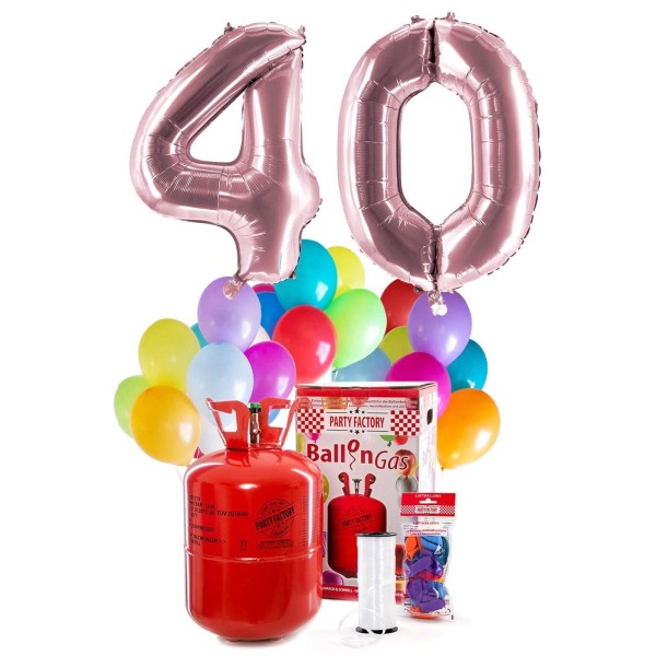 Helium Geburtstags-Komplettset "40 rosé"