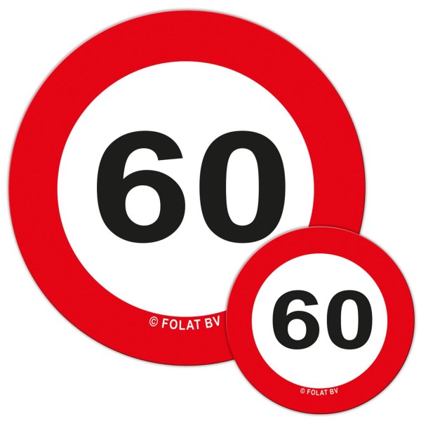 Tischkonfetti XL Verkehrschilder "60"