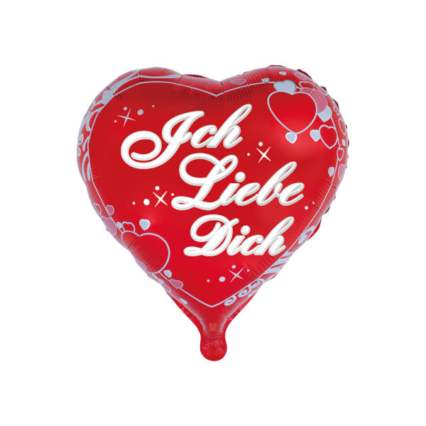 Roter Herzballon "Ich liebe dich", 45cm