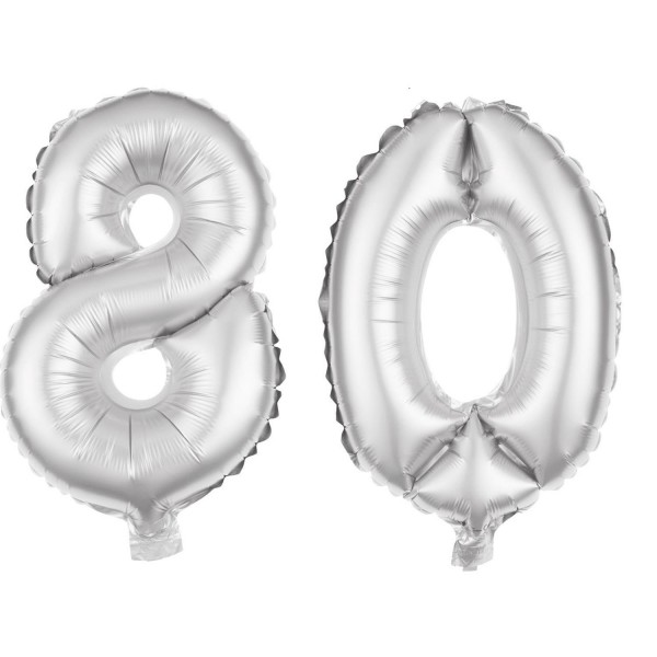 folienballon set 80 silber
