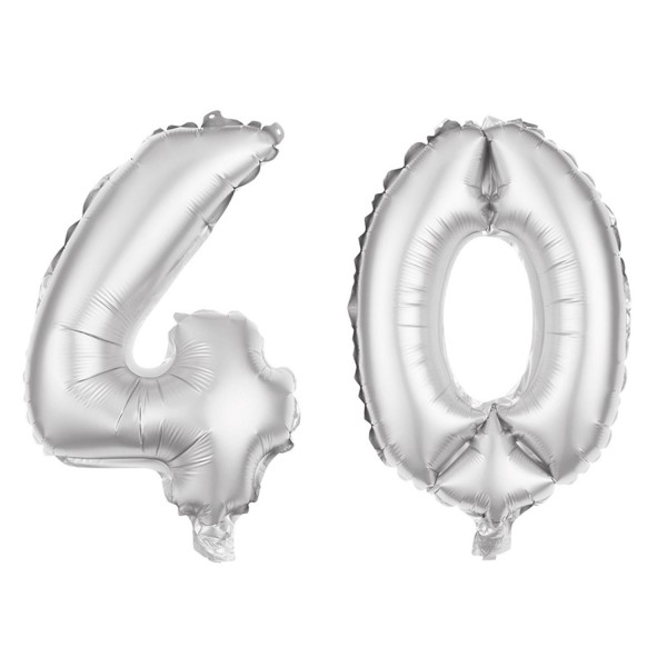 folienballon set 40 silber