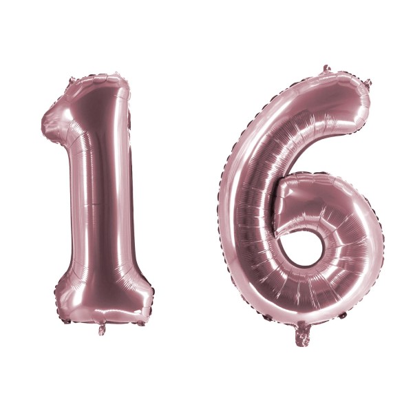 Helium Geburtstags-Komplettset "16 rosé"