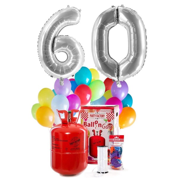 Helium Geburtstags-Komplettset "Silberne 60"
