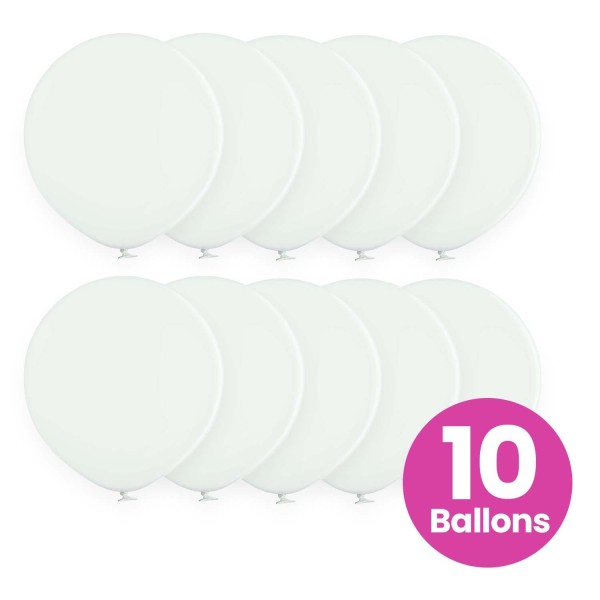 10er Set weiße Luftballons, 25cm