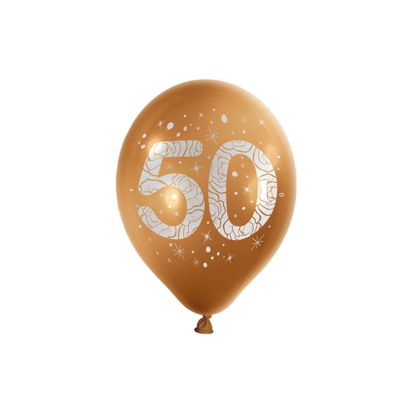 luftballons 25 cm gold zahl 50