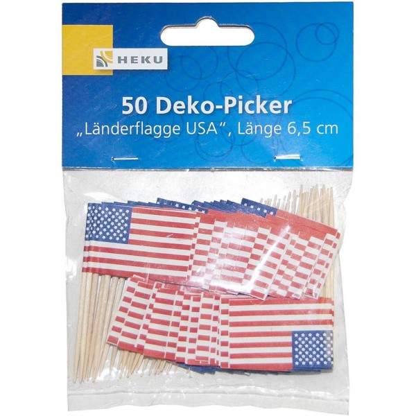 50 Deko-Picker "Länderflaggen", USA