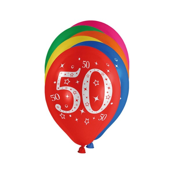 luftballons 25 cm bunt zahl 50