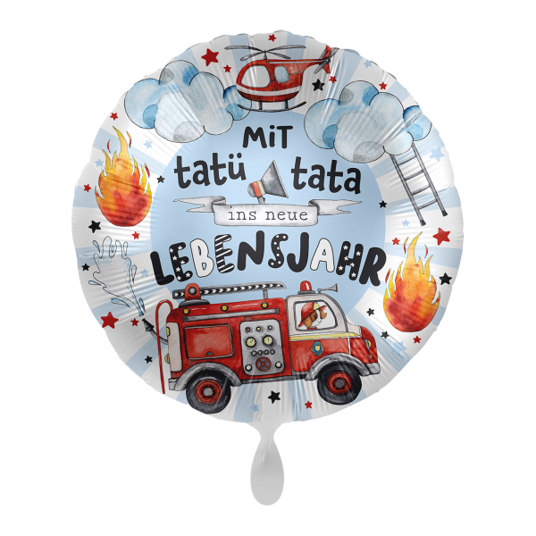 Folienballon "Mit tatü tata in neue Lebensjahr", ø43cm