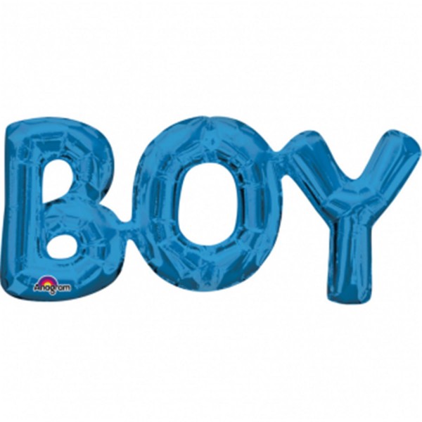 SuperShape Wort "Boy" Folienballon blau