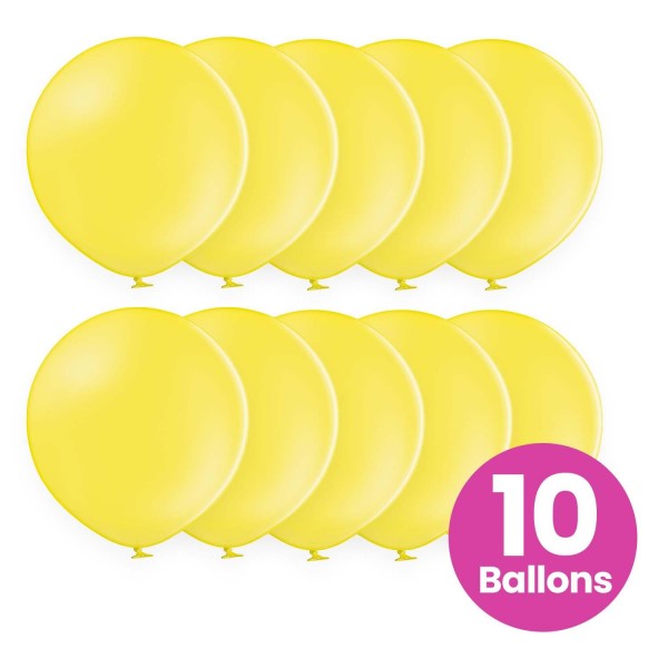 10er Set gelbe Luftballons, 25cm