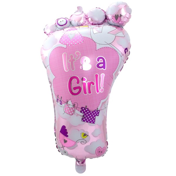 Folienballon Babyfuss "its a girl", 46x70cm