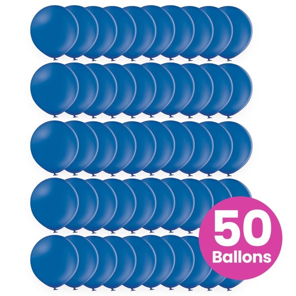 50er Set blaue Luftballons, ø25cm
