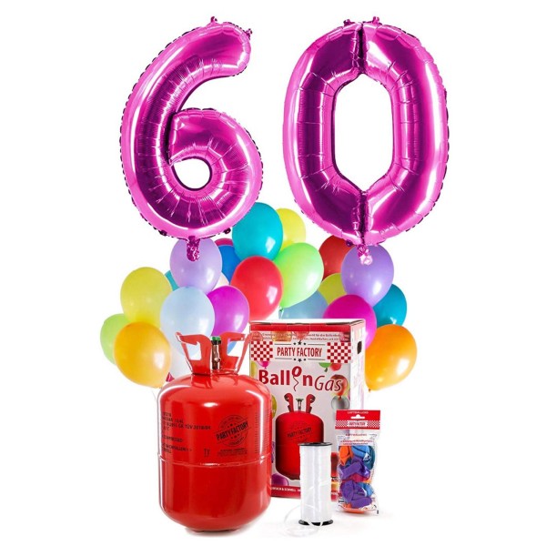 Helium Geburtstags-Komplettset "Pinke 60"