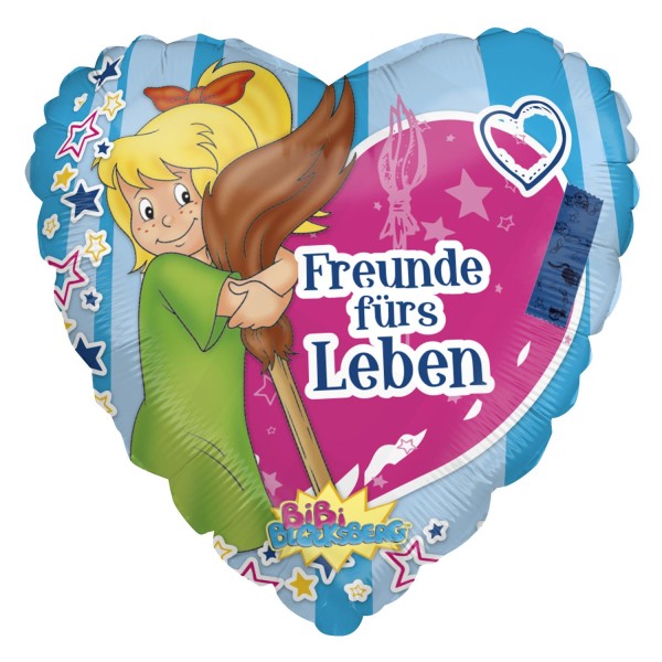 Bibi Blocksberg Folienballon - Herz "Freunde fürs Leben"