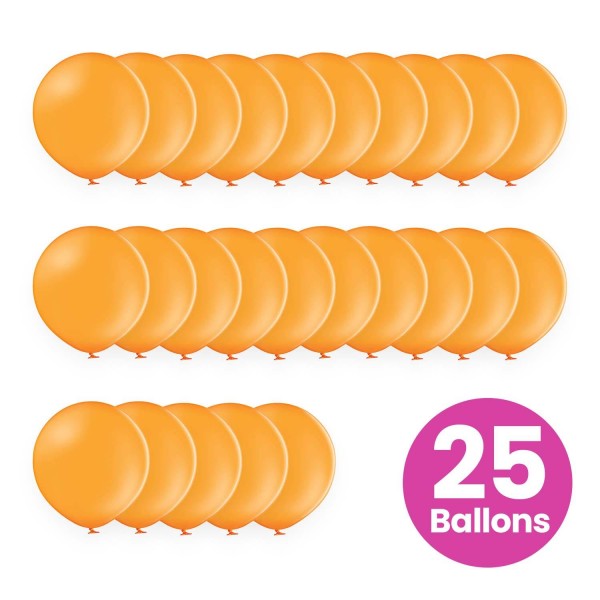 25er Set orangene Luftballons, 25cm
