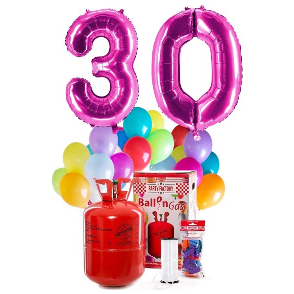 Helium Geburtstags-Komplettset "Pinke 30"