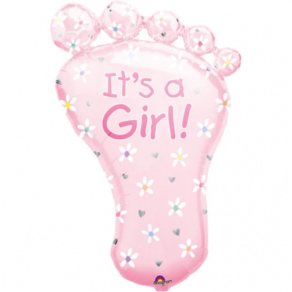 SuperShape Fuß "It's a Girl" Folienballon