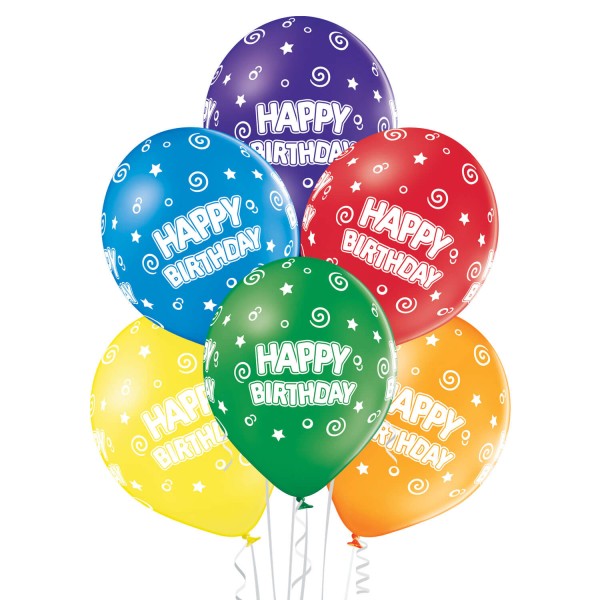 Bunter Latexballon-Mix "Happy Birthday", 25er Pack