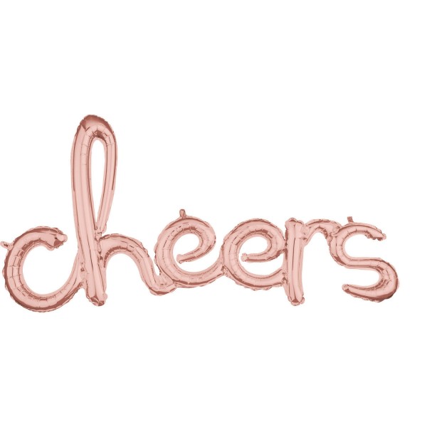 "cheers" Schriftzug Ballon, rosé