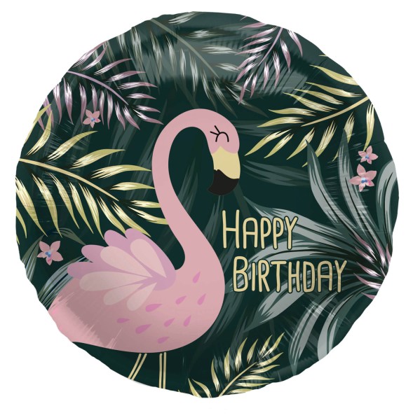Folienballon Geburtstag Tropical Flamingo, Ø 45cm