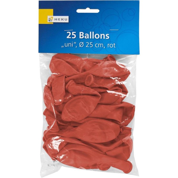 25 Ballons "uni", rot