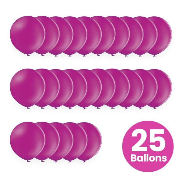 25er Set violette Luftballons, 25cm