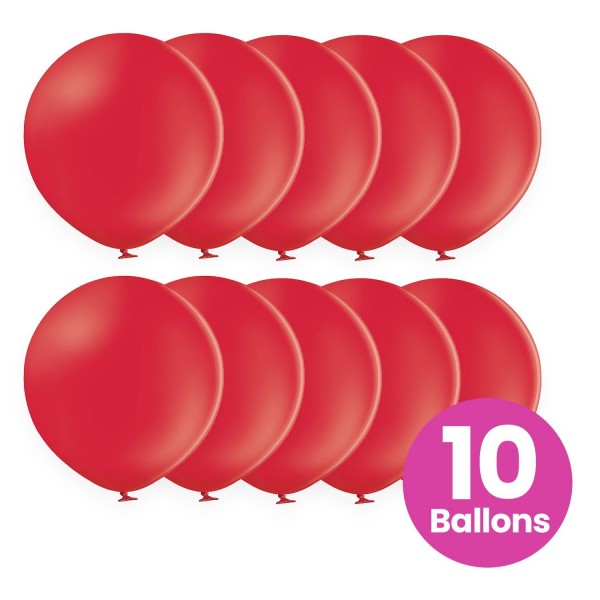 10er Set rote Luftballons, 25cm