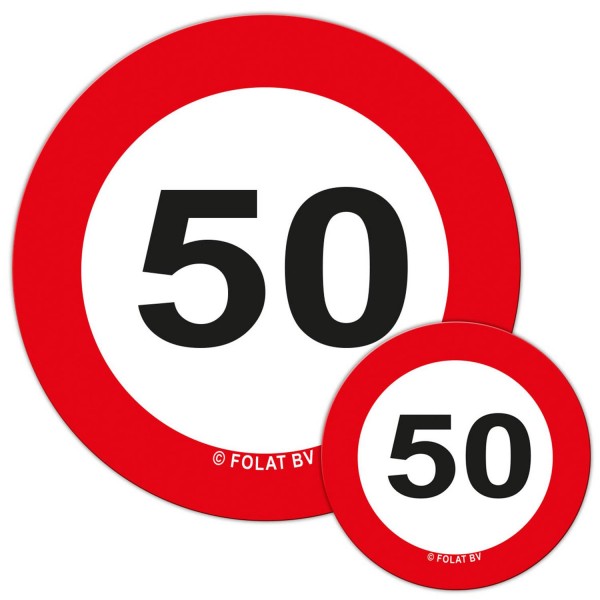 Tischkonfetti XL Verkehrschilder "50"