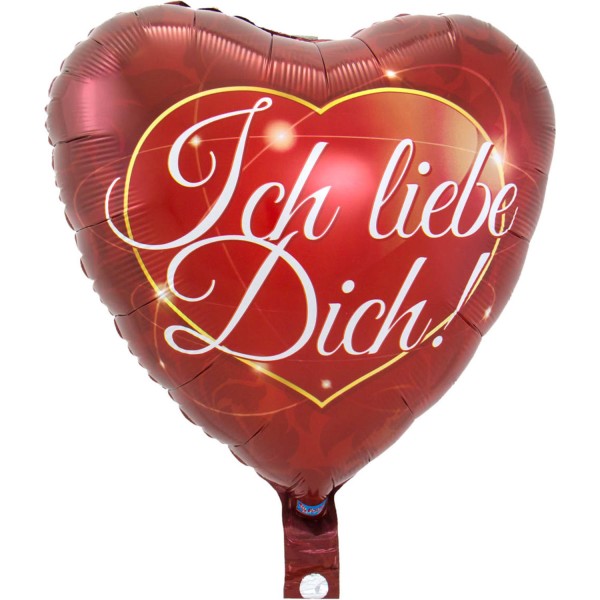 Folienballon Herz "Ich liebe Dich!", 43cm
