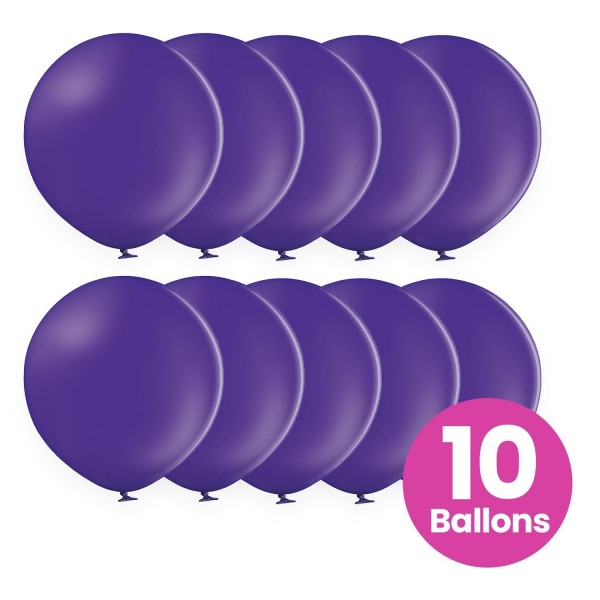 10er Set lila Luftballons, 25cm