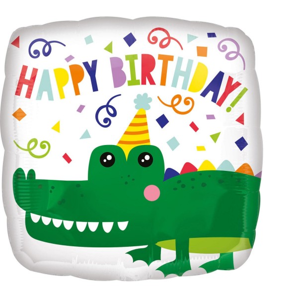 Happy Birthday Krokodil Folienballon ø43cm